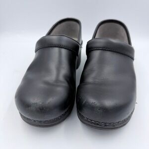 Dansko Professional Clogs Womens Size 38 Black Leather Nurse Work Comfort Shoes